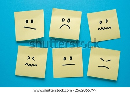 Sticky Notes with different sad and angry emotions