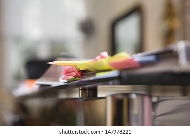 Sticky Notes On Design Studio Desk