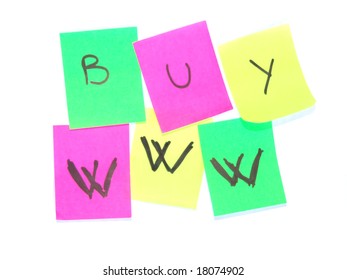 sticky notes, postit isolated on white background in many colors