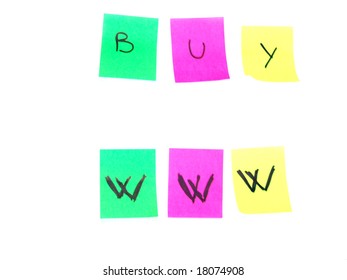 sticky notes, postit isolated on white background in many colors