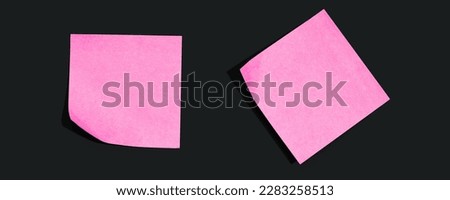 Sticky notes with shadow overhead view - flat lay