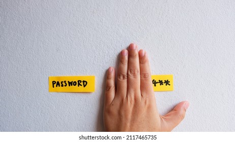 Sticky  Password concept, cyber security concept. - Shutterstock ID 2117465735
