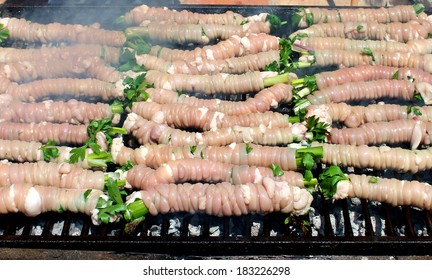 Stigliola, Stigghiola, Typical Street Food In Palermo