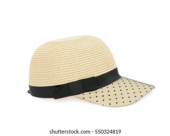 Stilish summer straw hat for women, isolated white background - Powered by Shutterstock