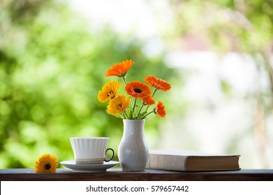 Still, A Bouquet Of Marigold, Book, Tea 