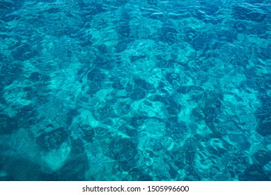 Still Calm Sea Or Ocean Blue Water Surface Background