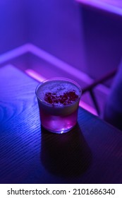 Still Life Cocktail With Bourbon In Neon Lights