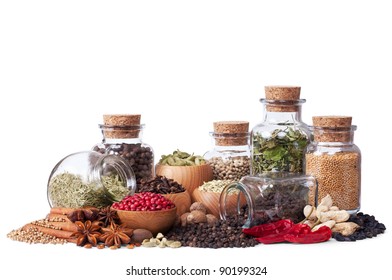 still life of different spices and herbs isolated on white background - Powered by Shutterstock