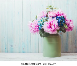 Still Life - Flowers In Can - Rustic Style, Shabby Chic