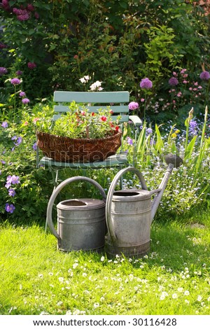Similar – Image, Stock Photo Watering can with daisies