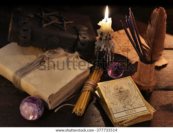 Still Life Magic Objects Books Candles Stock Photo (Edit Now) 377733514