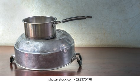 still life old metal pan on Pot steaming pressure - Shutterstock ID 292370498