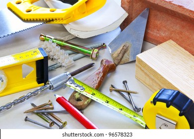 Still Life Photo Of Building Tools And Materials