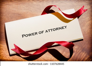 Still Life Of Power Of Attorney Document On Desk