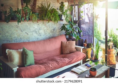 Still Life Shot Of A Furnished Living Room In A Rustic Apartment