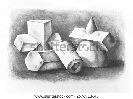 Still life sketch practice, Basic plaster statue