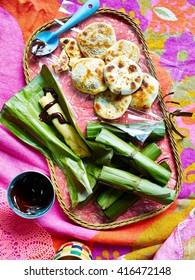 Still Life With Tray Of Filipino Budbud Kabog And Piaya (pasalubong)