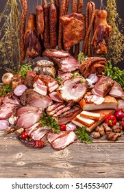 Still Life Of Various Pork Meat Products