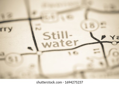 Stillwater. Oklahoma. USA On A Geography Map