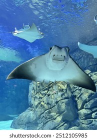 A stingray in an aquarium