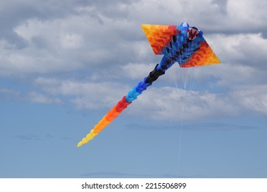 A Stingray Kite Flies In The Sky At Bondi Beach, Sydney 