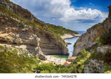 Stiniva Cove On Vis Island, Croatia