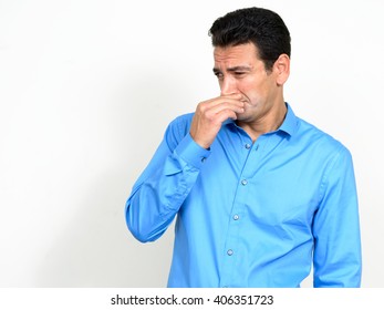 Stinky Smell Man Holding Nose