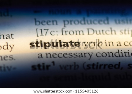 stipulate word in a dictionary. stipulate concept.