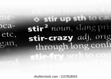 Stir Crazy Word In A Dictionary. Stir Crazy Concept.