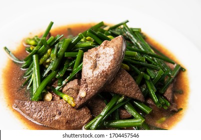 Stir Fried Chinese Chives With Pork  Liver