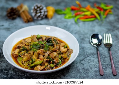 Stir Fried Cuttlefish With Holy Basil Strong Flavor Is Thai Food For People Who Like Pungent Herbs And Hot Spicy.