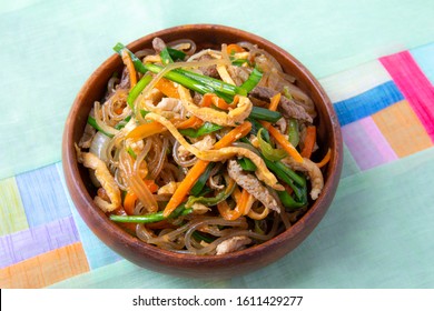 Stir Fried Korean Glass Noodle With Soy Sauce Called Japchae