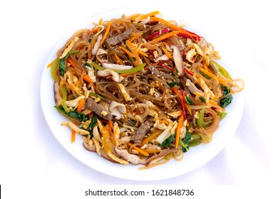 Stir Fried Korean Glass Noodle With Soy Sauce Called Japchae