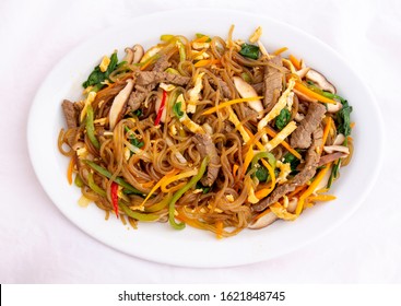 Stir Fried Korean Glass Noodle With Soy Sauce Called Japchae