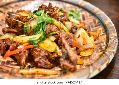 Stir Fried Lamb With Chilli Sauce And Onion, Asian Food, Chinese Food, Sydney, Australia.