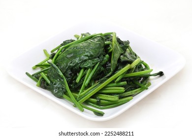 Stir Fried Spinach in Oyster Sauce
It is a vegetable with high nutritional value. It is commonly eaten as fresh vegetables, blanched vegetables, and can be used for cooking in many ways. - Shutterstock ID 2252488211