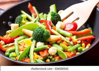 Stir Fried Vegetables In The Pan