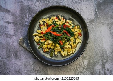 Stir Fried Water Spinach  Morning Glory With Tempeh  Tumis Kangkung Tempe