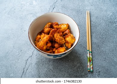 Stir Fry Mongolian Chicken With Chopsticks.