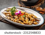 stir-fried razor clam with Ginger and Spring Onions