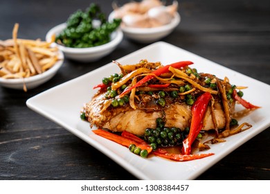 Stir-fried Spicy And Herb With Grouper Fish Fillet  - Thai Food Style