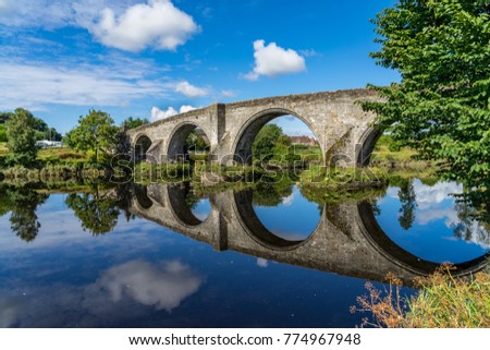 Stirling Bridge, Scotland, scene of the historic Battle of Stirling Bridge where Scots led by William Wallace defeated the English in 1297