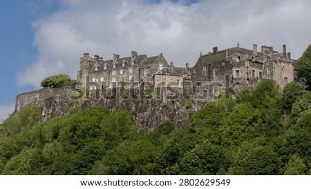 Stirling Castle dramatically sitting high on top of a volcanic craig in Stirling Scotland