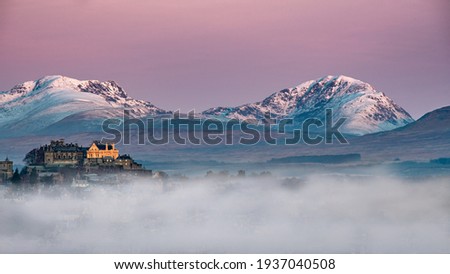 Stirling Castle on a wintery Scottish day just before sunrise hits the castle
