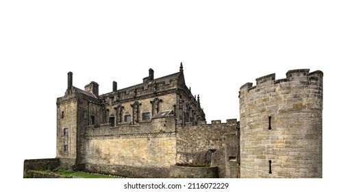 Stirling Castle (Scotland, UK) Isolated On White Background