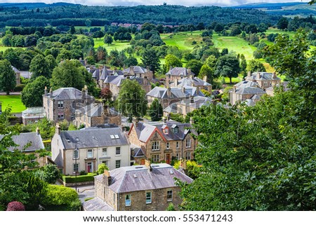 Stirling city seen from above, Scotland, United Kingdom, Great Britain