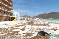 St.maarten Boardwalk Hurricane Irma Post Destruction On Philipsburg. 