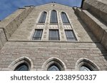 St-Michel Cathedrale Basilica Sherbrooke masonry complex, stone building with windows