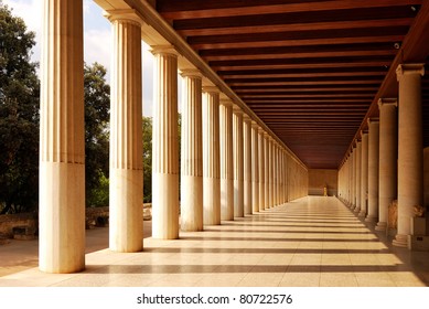 Stoa Of Attalus At Athens, Agora Ancient Temple