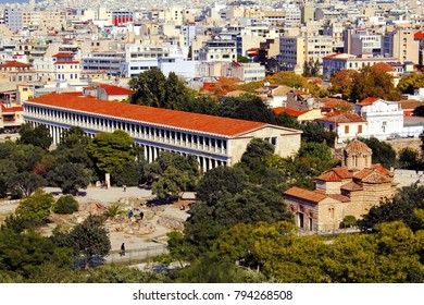  The Stoa Of Attalus Building In Athens, Greece.